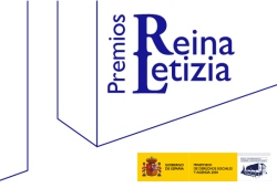 Cartel de los Premios Reina Letizia con nombre de los premios y logotipo del Real Patronato sobre Discapacidad