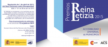 Cartel del Premio Reina Letizia 2015 de Accesibilidad Universal de Municipios