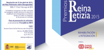 Cartel de los Premios Reina Letizia 2015 de Rehabilitaci&oacute;n y de Integraci&oacute;n