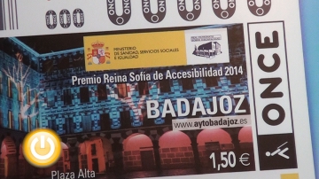 Cupón de la ONCE dedicado a badajoz, Premio Reina Sofía 2014 