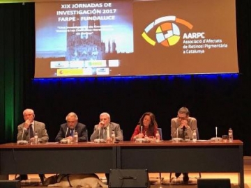 Foto de la mesa de inauguración de las XIX Jornadas de Investigación Fundaluce 2017