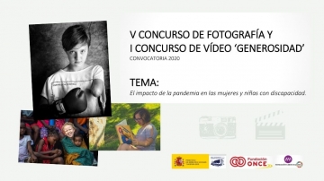 Imagen de las tres fotografías ganadoras del último concurso Generosidad, con título y tema de la actual convocatoria