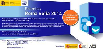 Cartel de los Premios Reina Sof&iacute;a 2014 de accesibilidad universal de municipios